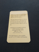 Crossways Table Prayer - Pocket Card